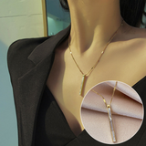 Bar Style Necklace with Mother of Pearl Gold #B-037