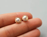 Fresh Water Pearl Bangle White(Bracelet), Stud, Dangly Earrings  #B-020