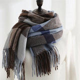 Classic British Plaid  Cashmere Feel Winter Scarf Wrap Super Soft for Women