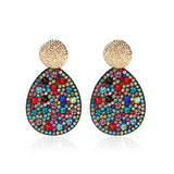 Bohemian Style Colorful Zircon Drop Earrings