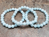 Aquamarine Stretchy String Bracelet, 10mm